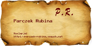 Parczek Rubina névjegykártya